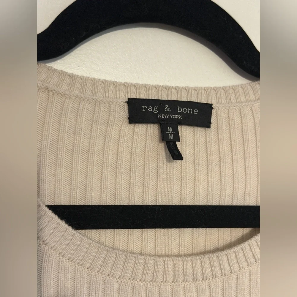 Rag & Bone Beige Audrina Ribbed wool sweater. Size M. - Picture 3 of 10